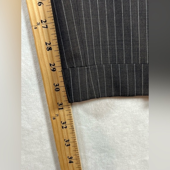 Isaia 46R 36W Super 120’s Black Estate Stripe Lana Wool 2 Vent Surgeon Cuff Suit - Picture 12 of 14